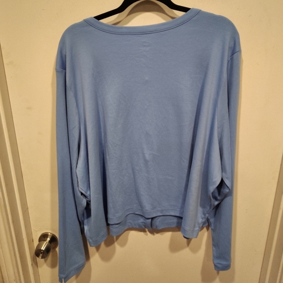 Isaac Mizrahi Live Blue Knit Snap Front Cardigan Shirt Jacket 4X Travel Casual - Picture 8 of 8